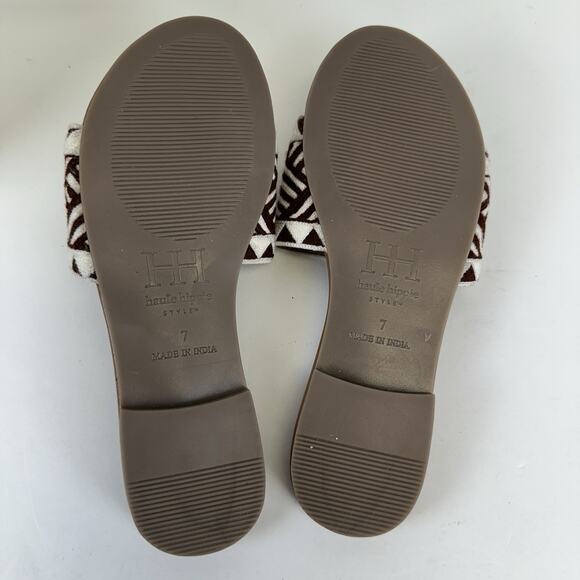 Haute Hippie Style Embro Slide Sandal Geometric Southwest Aztec Flat Shoe Size 7 - Picture 7 of 9